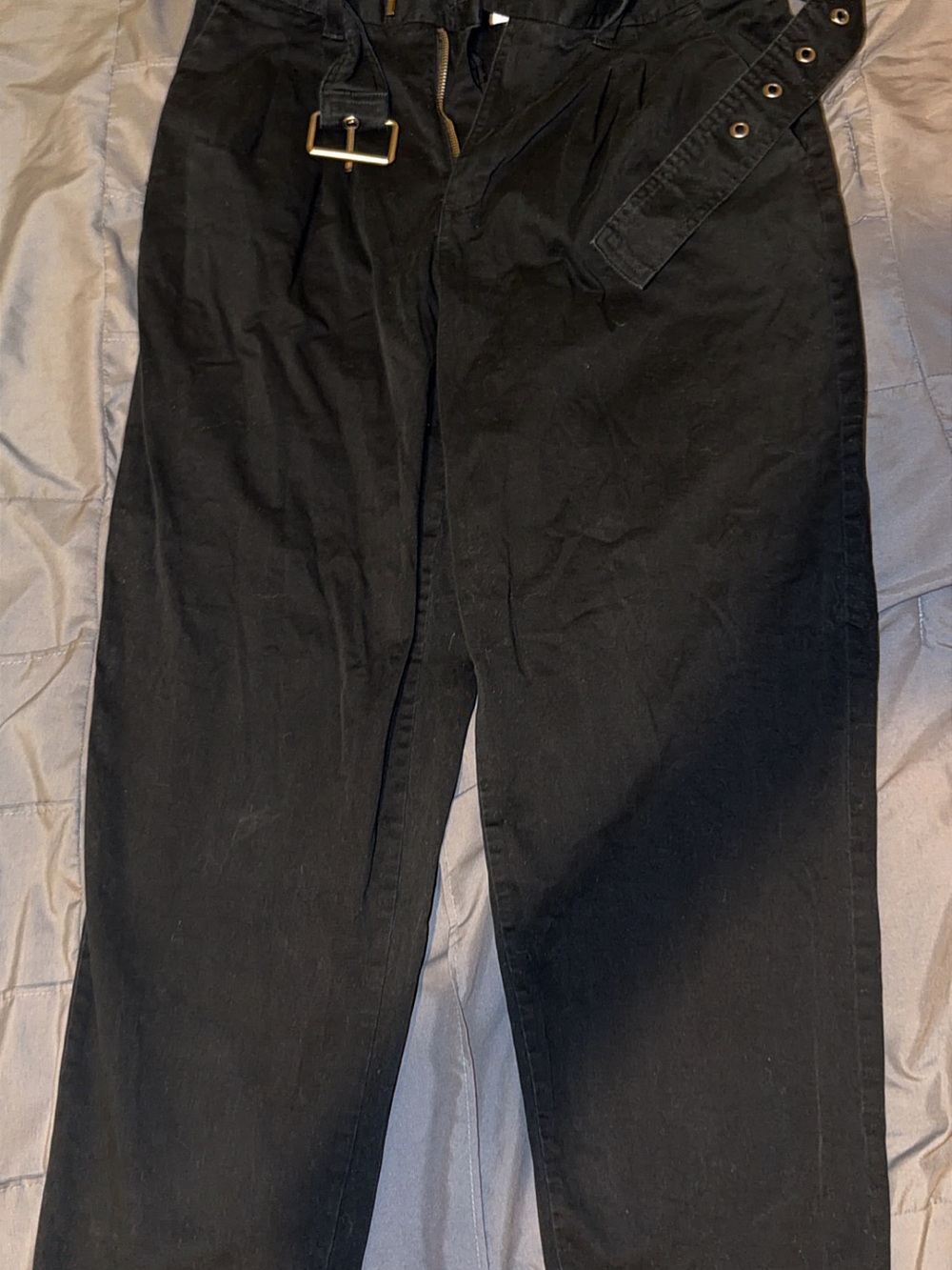 Size 10 Black High-Waist Belted Pants